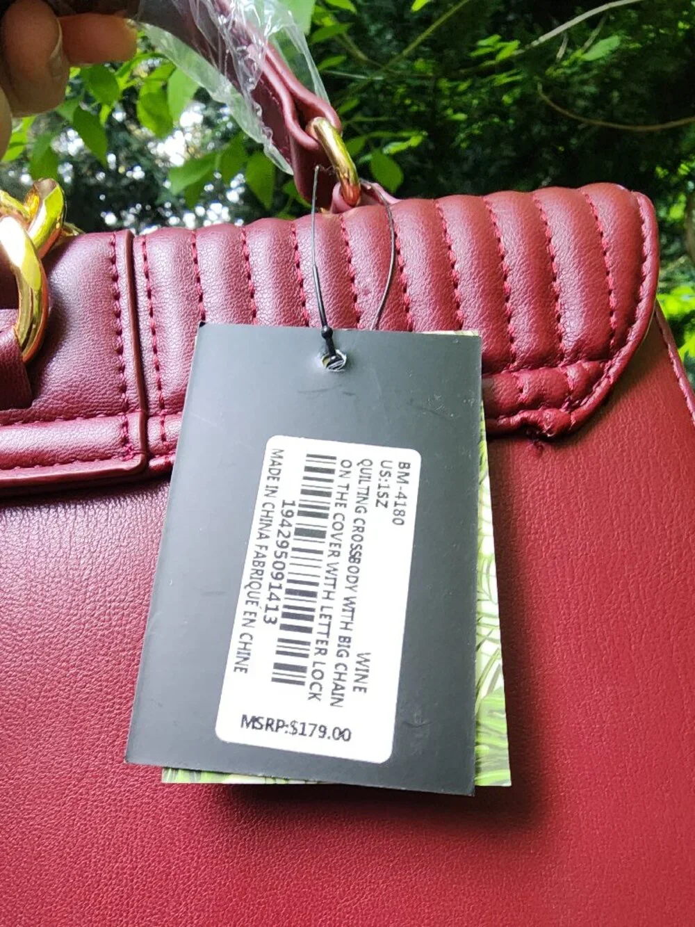 *NWT* Badgley Mischka Burgandy Purse - crossbody or top handle - Picture 11 of 16
